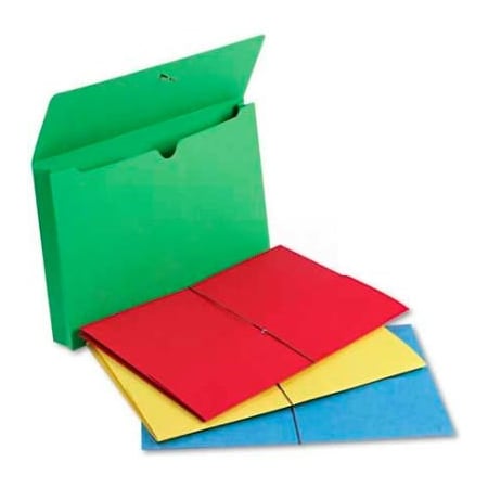 Smead Smead 2" Accordion Expansion Wallet, Elastic Cord, Lgl, Blue/Green/Red/Yellow, 50/Box 77271